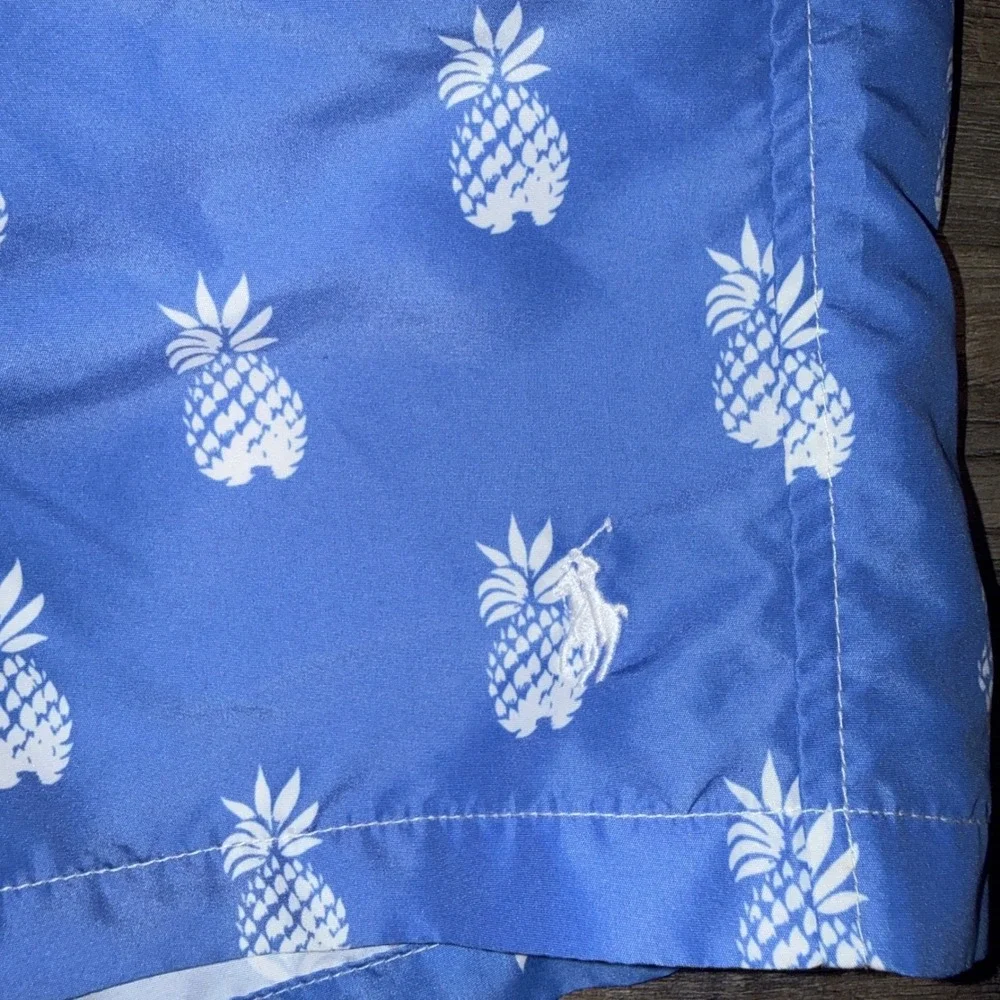 Polo Ralph Lauren Swim Trunks Blue Pineapple Print Mens 2XB Big Tall‎